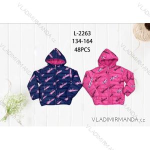 Girls' winter jacket with hood (134-164) SEASON SEZ23L-2263