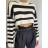 Short Long Sleeve Women's Stripe Sweater (S/M ONE SIZE) ITALIAN FASHION IMPBB23Z8041