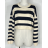 Short Long Sleeve Women's Stripe Sweater (S/M ONE SIZE) ITALIAN FASHION IMPBB23Z8041