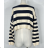 Short Long Sleeve Women's Stripe Sweater (S/M ONE SIZE) ITALIAN FASHION IMPBB23Z8041