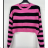 Short Long Sleeve Women's Stripe Sweater (S/M ONE SIZE) ITALIAN FASHION IMPBB23Z8041