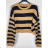 Short Long Sleeve Women's Stripe Sweater (S/M ONE SIZE) ITALIAN FASHION IMPBB23Z8041