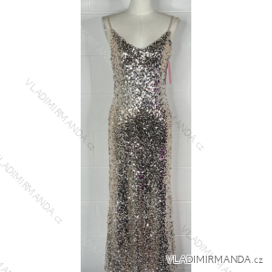 Elegantes Sommerkleid mit glitzernden Pailletten für Damen (Einheitsgröße S/M) ITALIAN FASHION IMPBB23O3837