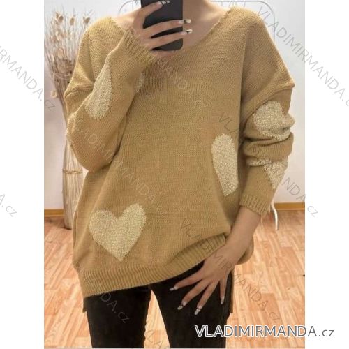 Women's Long Sleeve Knitted Sweater (S/M ONE SIZE) ITALIAN FASHION IMWAE23047