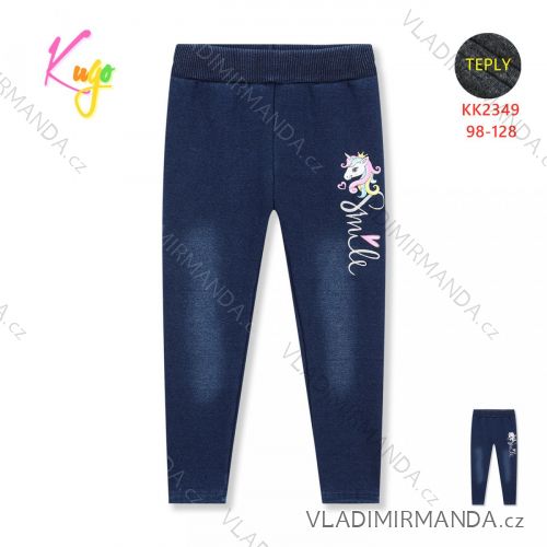 Jeans leggings denim warm children's girls (98-128) KUGO KK9945