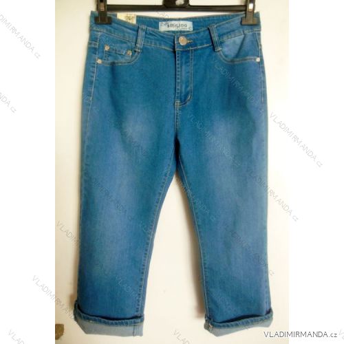 Kalhoty 3/4 dámské riflové (38-48) SMILING JEANS W285