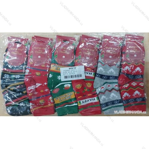 Thin Christmas cotton women's socks (35-38, 38-41) AURA.VIA AURA23SN673