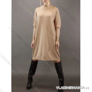 Šaty upletové dlouhý rukáv dámské nadrozměr (XL/2XL ONE SIZE) ITALSKÁ MÓDA IMWKK23W8220