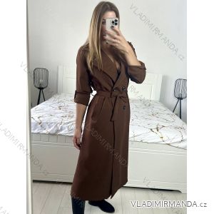 Kabát trenčkot dlouhý rukáv dámský (S/M/L ONE SIZE) ITALSKÁ MÓDA IMWMS239776-1