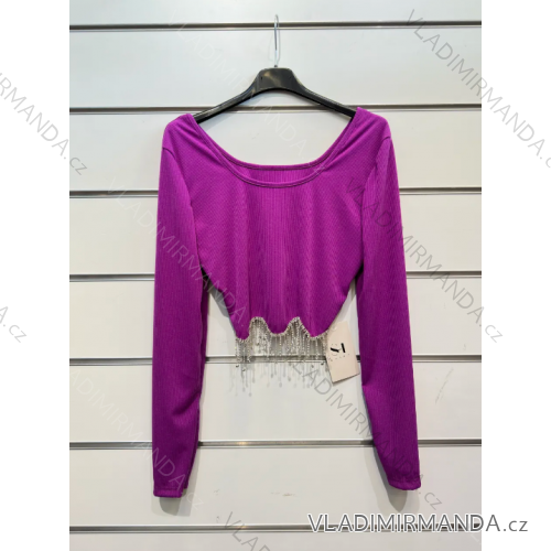 Croptop dlouhý rukáv dámský (S/M ONE SIZE) ITALSKÁ MÓDA IMPSH235434