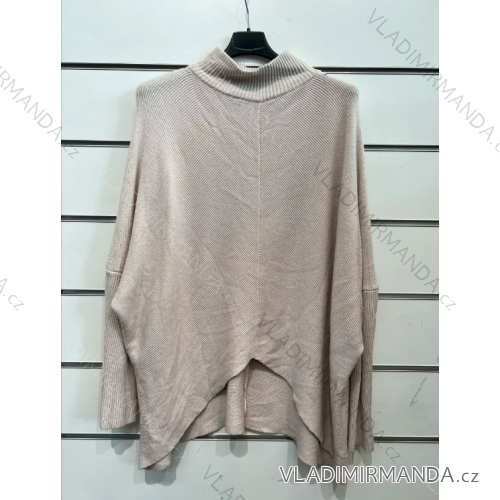 Women's Oversize Long Sleeve Knitted Sweater (S/M ONE SIZE) ITALIAN FASHION IMPSH23071