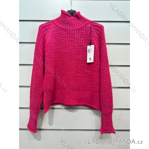 Women's Stand Collar Long Sleeve Knitted Sweater (S/M ONE SIZE) ITALIAN FASHION IMPSH232853