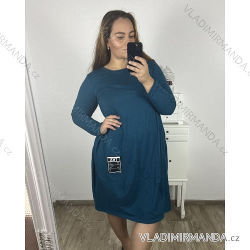 Women's Plus Size Long Sleeve Oversize Dress (XL/2XL/3XL ONE SIZE) ITALIAN FASHION IMC23024