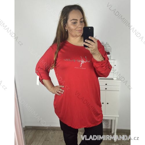 Tunika  dlouhý rukáv dámská nadrozměr (3XL/4XL/5XL ONE SIZE) ITALSKá MóDA IM423550