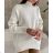 Women's Oversized Turtleneck Long Sleeve Sweater (S/M ONE SIZE) FRENCH FASHION FMWT23DT55559 béžová M / L