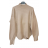 Women's Oversized Turtleneck Long Sleeve Sweater (S/M ONE SIZE) FRENCH FASHION FMWT23DT55559 béžová M / L