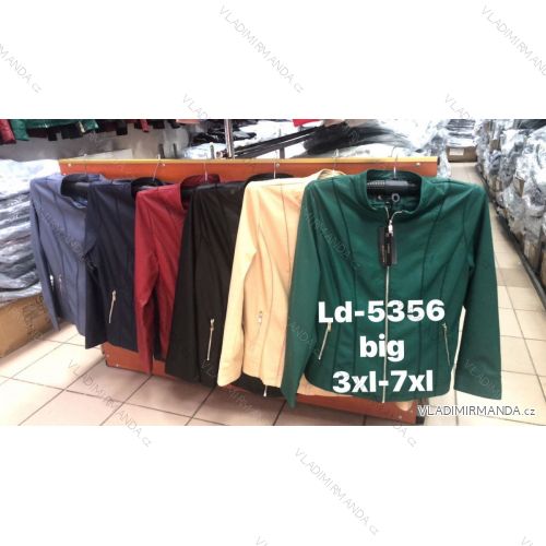 Bunda koženková dlouhý rukáv dámská nadrozměr (3XL-7XL) ITALSKÁ MÓDA MAA23LD-5356B