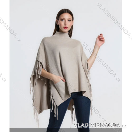 Women's Long Sleeve Poncho (S/M ONE SIZE) ITALIAN FASHION IMPLI2320508