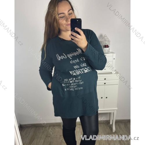 Tunika  dlouhý rukáv dámská nadrozměr (2XL/3XLONE SIZE) ITALSKá MóDA IM423GOOD