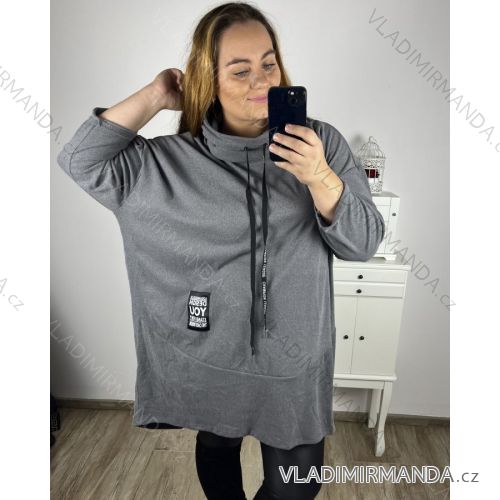 Šaty dlouhý rukáv dámské nadrozměr (4XL/5XL ONE SIZE) ITALSKÁ MÓDA IM423MAGRA