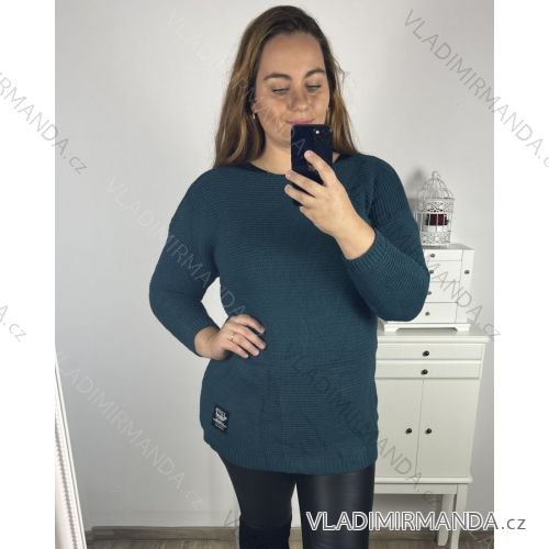 Women's Long Sleeve Knitted Sweater (L/XL/2XL ONE SIZE) ITALIAN FASHION IM423588 2XL/3XL kerosene