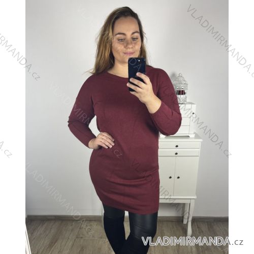 Šaty svetrové dlouhý rukáv dámské nadrozměr (XL/2XL/3XL ONE SIZE) ITALSKÁ MÓDA IM423ANTONIE