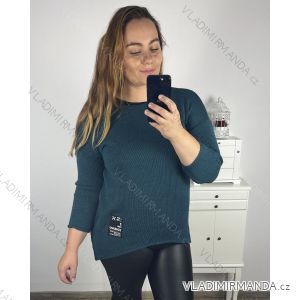 Svetr prodloužený oversize dlouhý rukáv dámský nadrozměr (2XL/3XLONE SIZE) ITALSKÁ MÓDA IM423724