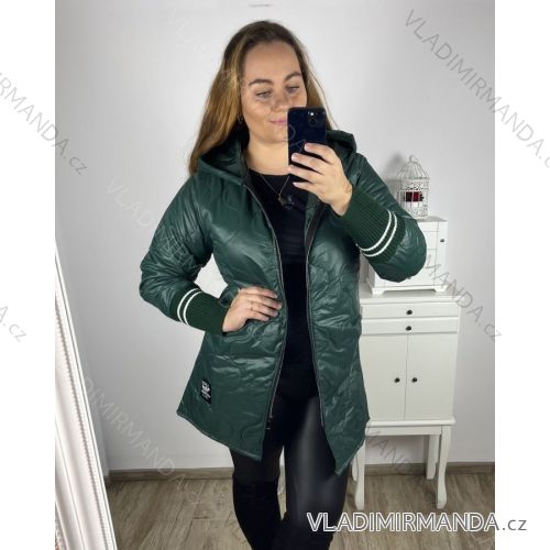 Bunda  s kapucí dámská nadrozměr (XL/2XL ONE SIZE) ITALSKÁ MÓDA IM423LOVES