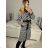 Women's Fluffy Long Sleeve Coat (SL) ITALIAN FASHION IMWL22020 S Black and white