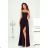 Women's Long Elegant Dress with Wide Straps (SL) FRENCH FASHION FMPEL23VELVET black 36