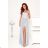 Women's Long Elegant Dress with Wide Straps (SL) FRENCH FASHION FMPEL23VELVET silver 36