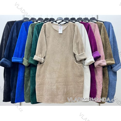 Women's Plus Size Warm Long Sleeve Dress (XL/2XL/3XL ONE SIZE) ITALIAN FASHION IM423575