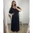 Šaty dlouhé elegantní společenské krátký rukáv dámské nadrozměr (2XL/3XL ONE SIZE) ITALSKá MóDA IM423ISABELA