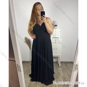 Šaty dlouhé elegantní společenské krátký rukáv dámské  (M/L ONE SIZE) ITALSKá MóDA IM423MARIALA/DU