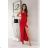 Women's long party dress with straps (34-38) POLISH FASHION PMLWD24LINDA4 red 34