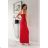 Women's long party dress with straps (34-38) POLISH FASHION PMLWD24LINDA4 red 34