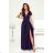 Women's Long Elegant Dress with Wide Straps (SL) FRENCH FASHION FMPEL23VELVET dark blue 44