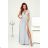 Women's Long Elegant Dress with Wide Straps (SL) FRENCH FASHION FMPEL23VELVET silver 34