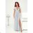 Women's Long Elegant Dress with Wide Straps (SL) FRENCH FASHION FMPEL23VELVET silver 34