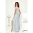 Women's Long Elegant Dress with Wide Straps (SL) FRENCH FASHION FMPEL23VELVET silver 34