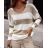 Sweater Knitted Slim Long Sleeve Women's Stripe (S/M ONE SIZE) ITALIAN FASHION IMWAE23017