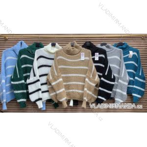 Sweater Knitted Slim Long Sleeve Women's Stripe (S/M ONE SIZE) ITALIAN FASHION IMWAE23017