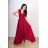 Women's Plus Size (42-46) Long Elegant Party Sleeveless Dress POLISH FASHION PMLBC23265-10 Wine 44