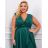 Women's Plus Size (42-46) Long Elegant Party Sleeveless Dress POLISH FASHION PMLBC23265-10 Green 42