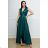 Women's Plus Size (42-46) Long Elegant Party Sleeveless Dress POLISH FASHION PMLBC23265-10 Green 42