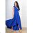 Women's Plus Size (42-46) Long Elegant Party Sleeveless Dress POLISH FASHION PMLBC23265-10 Royal blue 36