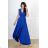 Women's Plus Size (42-46) Long Elegant Party Sleeveless Dress POLISH FASHION PMLBC23265-10 Royal blue 36