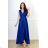 Women's Plus Size (42-46) Long Elegant Party Sleeveless Dress POLISH FASHION PMLBC23265-10 blue 42