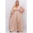 Women's Plus Size (42-46) Long Elegant Party Sleeveless Dress POLISH FASHION PMLBC23265-10 Golden 44