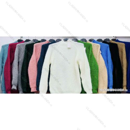 Women's Stand Collar Long Sleeve Knitted Sweater (S/M ONE SIZE) ITALIAN FASHION IMWDT230020